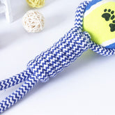 KUTKUT Toss'n'Floss Fling Rope with Tennis Ball, Indestructible Rope Dog Toys Tough Dog Toys for Aggressive Chewers Large Breed, Medium Dogs, Teething Chew Tug Toy (Size: 35cm, Weight 120gm)